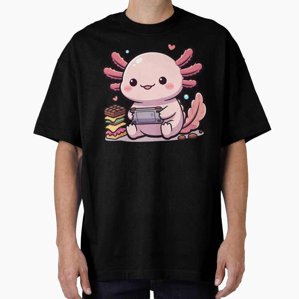 Axolotl Playing Video Games – Cute Gamer by GrumpySableye T-Shirts, Hoodie, Sweatshirt | BlankRebels.com (Image 1)