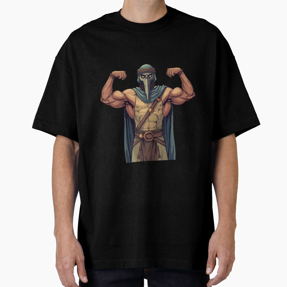 Buff Plague Doctor Flexing – Funny Gothic Gym Warrior Design by LintonGriffin T-Shirts, Hoodie, Sweatshirt (Image 1)