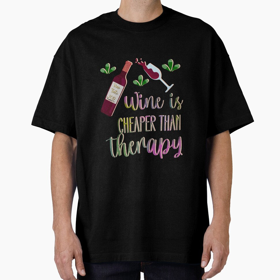 Wine is Cheaper than Therapy by CreArtation T-Shirts, Hoodie, Sweatshirt | BlankRebels.com (Image 1)