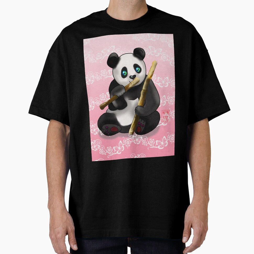 cartoon panda with bamboo stalk by BeingNow