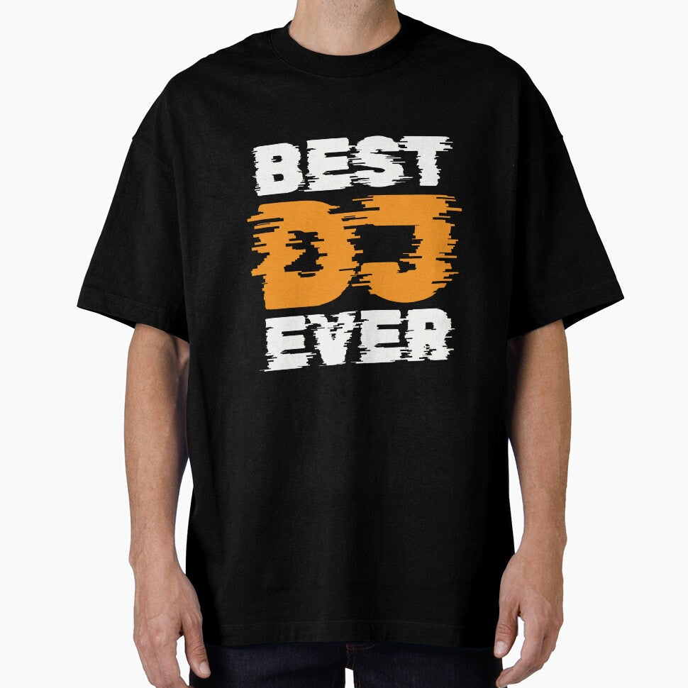 Best DJ ever, glitchy text design, cool funny gift for dj, deejay, disc jockey by wondertree T-Shirts, Hoodie,... (Image 1)