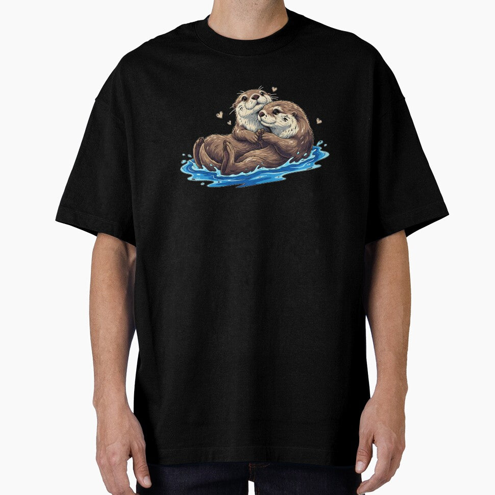 Sea Otters Holding Paws Cute Couple Sticker Romantic Anniversary Gift by Relatable-Ramen T-Shirts, Hoodie,... (Image 1)