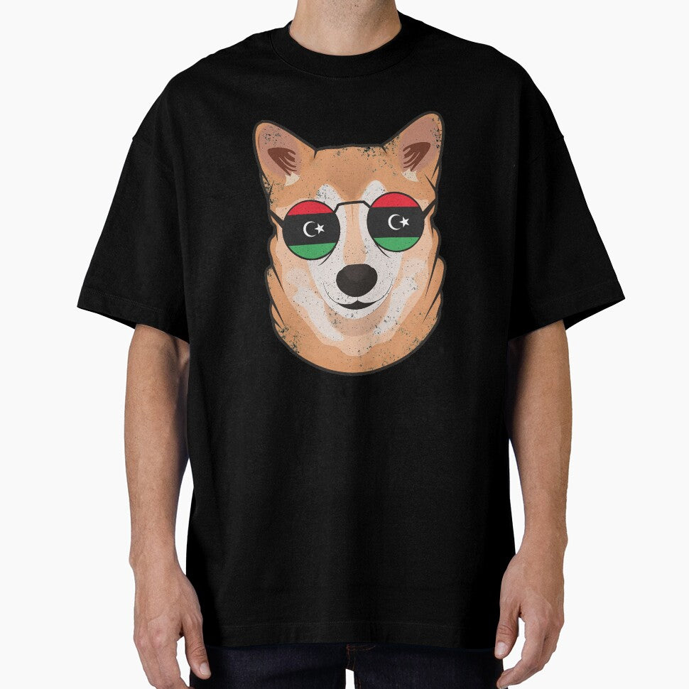 Vintage Patriotic Shiba Inu Libyan Flag by feether-store