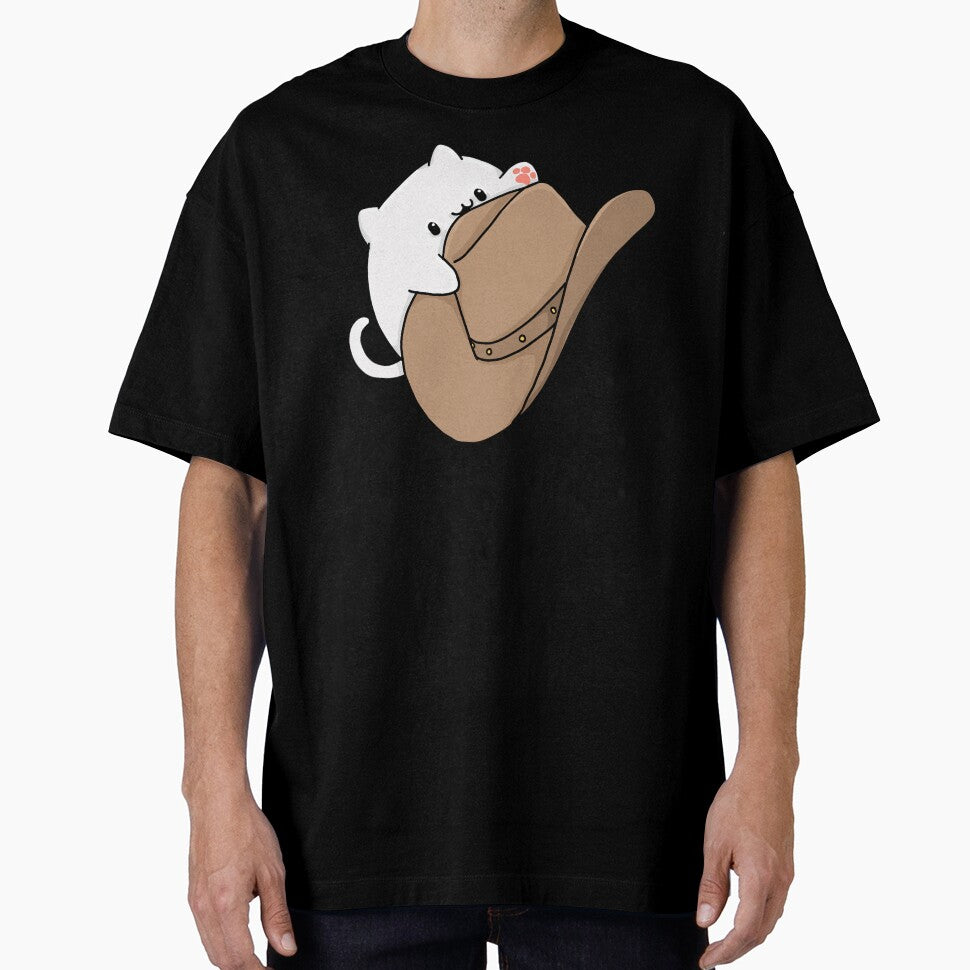 I Love Cat and Cowboy Hat - Cute - Funny - White Cat  #1 by Annisa Yuwanda T-Shirts, Hoodie, Sweatshirt (Image 1)