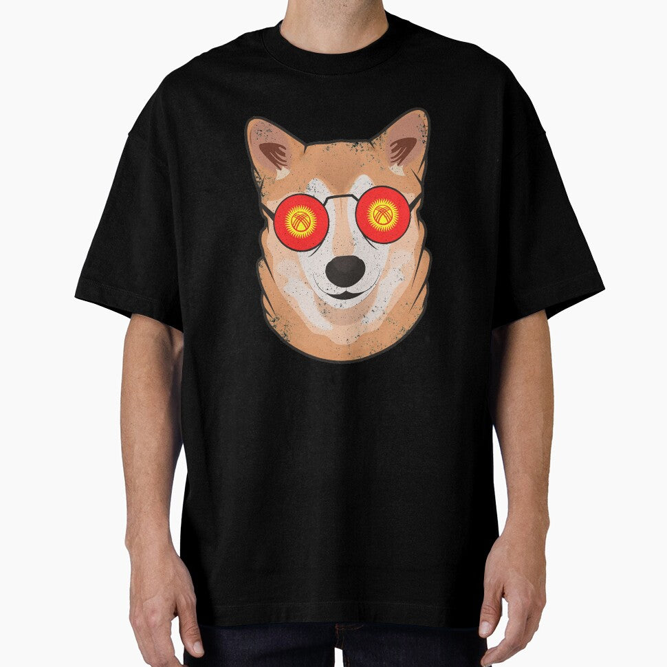 Vintage Patriotic Shiba Inu Kyrgyzstani Flag by feether-store