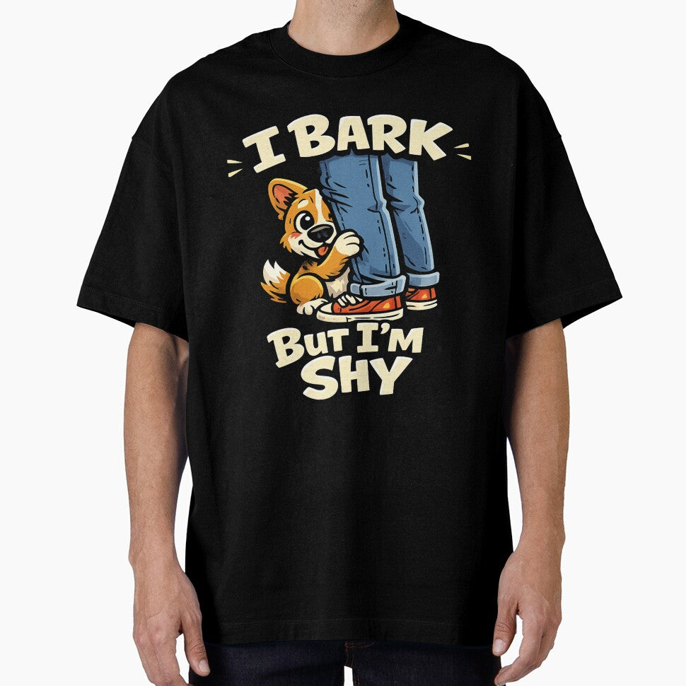 I Bark But I’m Shy – Funny Introvert Dog Cartoon | Cute Corgi Puppy Gift for Dog Lovers Pet Design for Pet Owners & Dog Moms on T-Shirt, Sticker, Phone case, mug, bag, hoodie by ArtByTripti