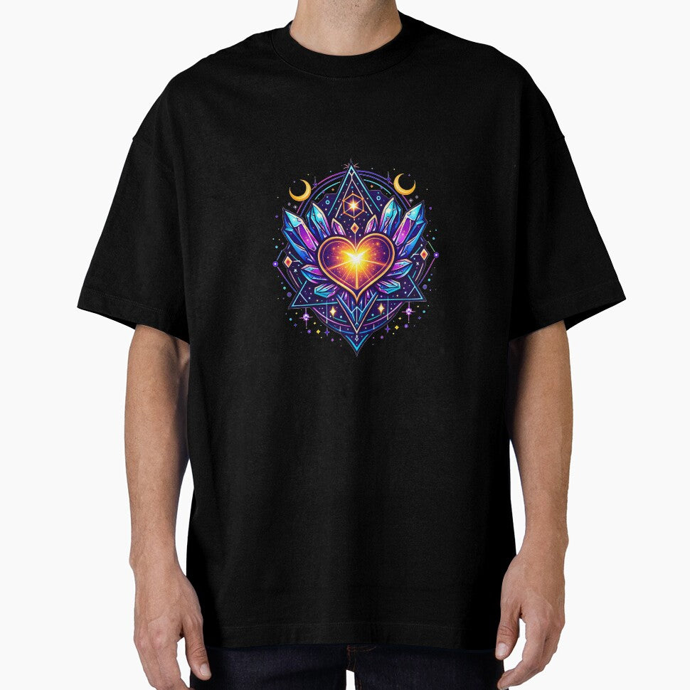 Radiant Cosmic Heart with Sacred Geometry Crystals by CrystalVanta T-Shirts, Hoodie, Sweatshirt | BlankRebels.com (Image 1)