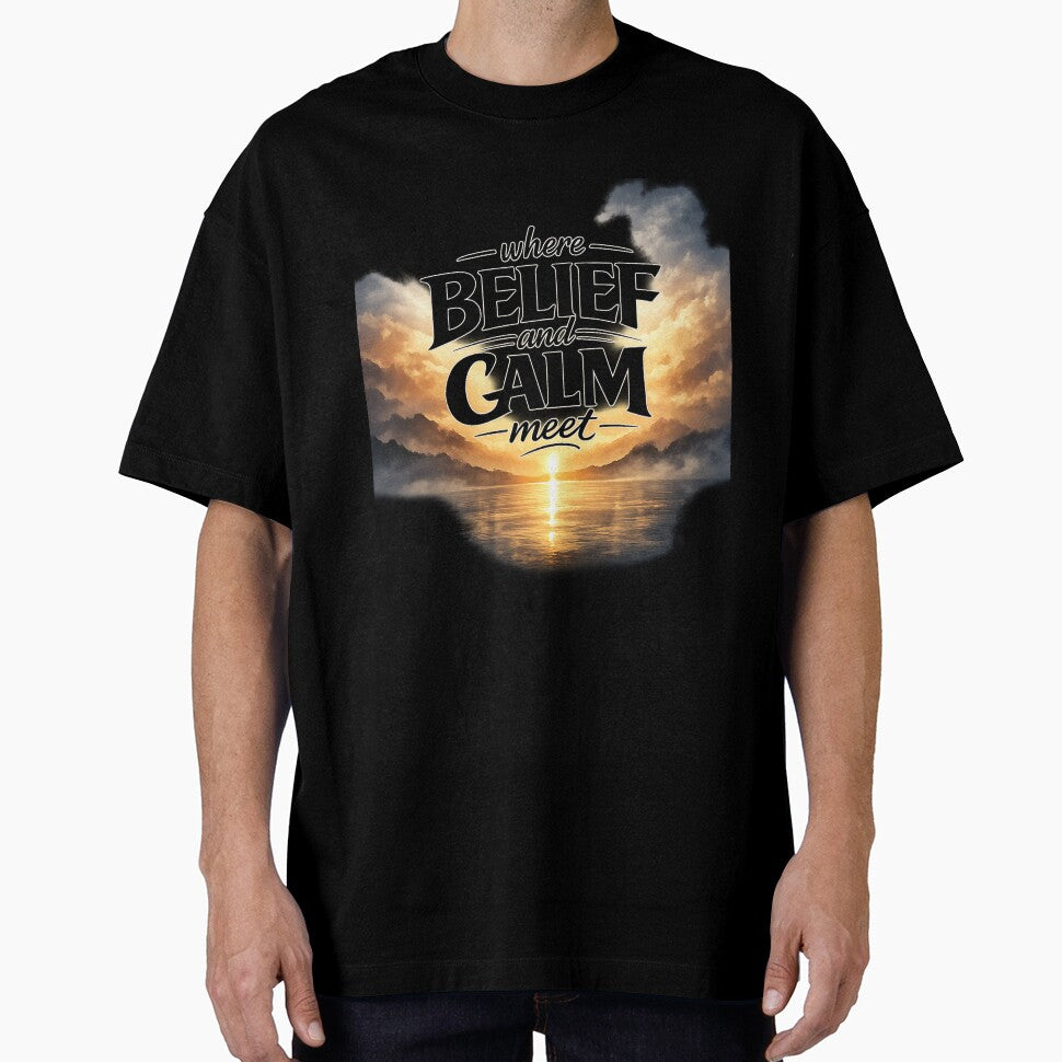 Where Belief and Calm Meet – Minimal Faith Typography Design by RAHMALIGHT T-Shirts, Hoodie, Sweatshirt (Image 1)