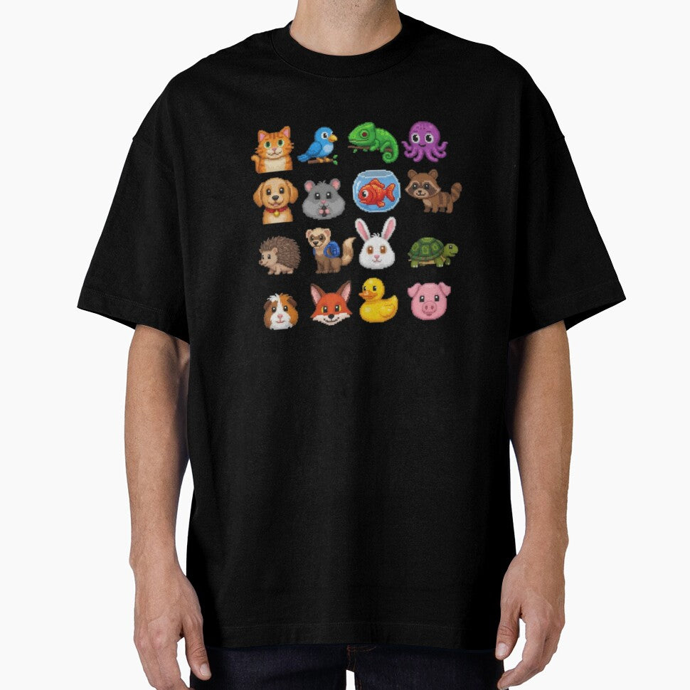 Cute Pixel Pets Collection | Retro 8-Bit Animals Pixel Art by PunkVerseStudio T-Shirts, Hoodie, Sweatshirt (Image 1)