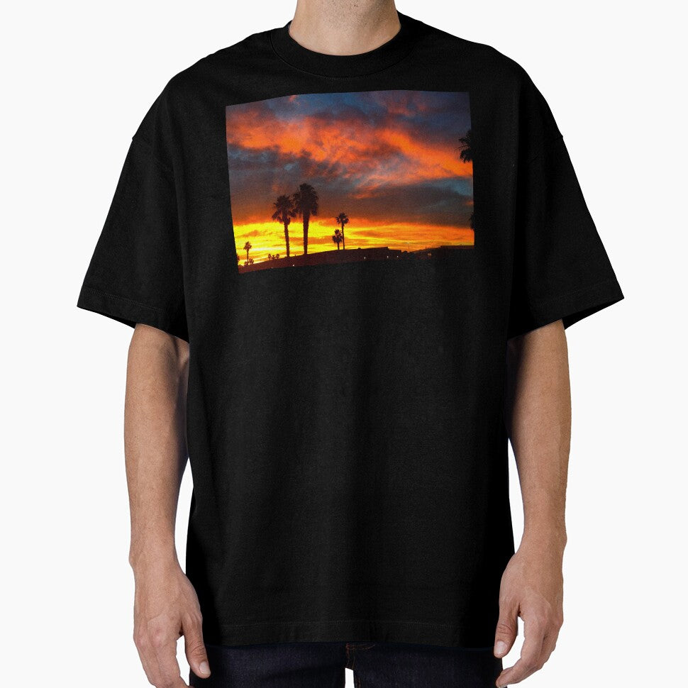 Red hot Palm treesSunset landscape by Iritof by iritof T-Shirts, Hoodie, Sweatshirt | BlankRebels.com (Image 1)