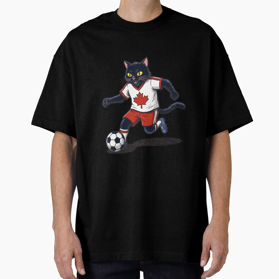 Retro 90s Canadian Soccer Cat by Ink & Void Co.
