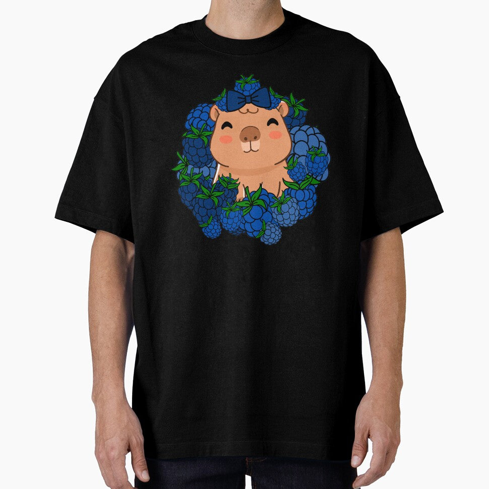 Cute Kawaii Capybara with Blackberry Wreath by Kanniax T-Shirts, Hoodie, Sweatshirt | BlankRebels.com (Image 1)