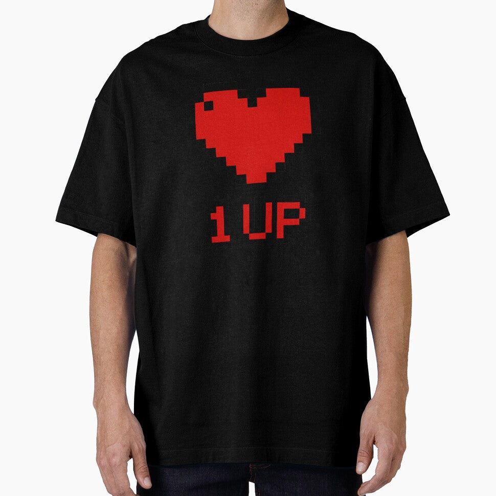 1UP Heart Pixel Art - Retro Gaming Love Extra Life Power Up by CreativeVisionsHub