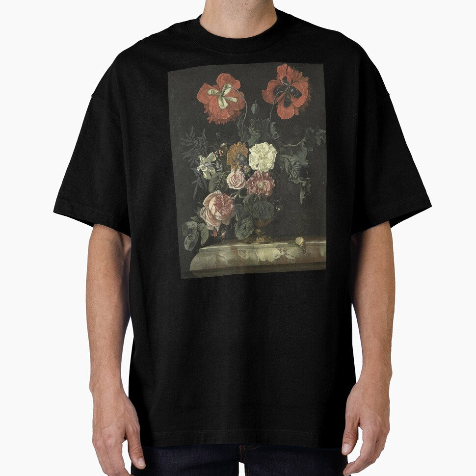 Dark Academia Flowers Painting, Dark Cottagecore Gothic Still Life Painting by Kink Collective T-Shirts,... (Image 1)