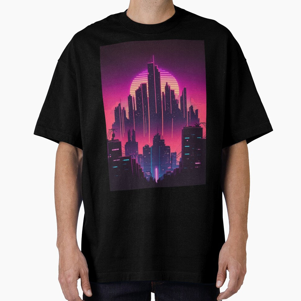80s Vaporwave Neon skyline by RESToRAPTOR T-Shirts, Hoodie, Sweatshirt | BlankRebels.com (Image 1)