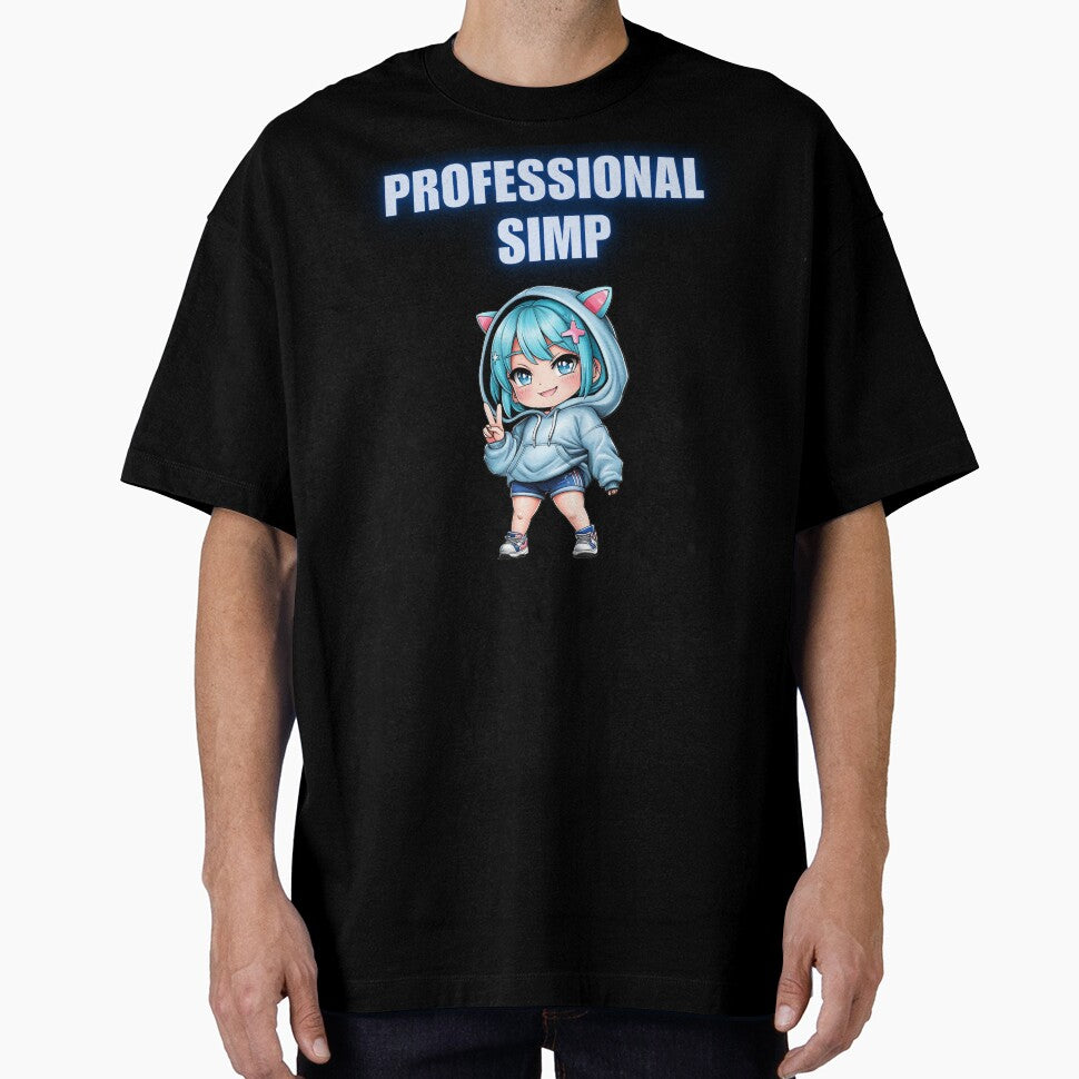 Professional Simp Cat Hoodie Chibi Waifu T-Shirt 2025 by AnimalMemeHub Sweatshirt | BlankRebels.com (Image 1)