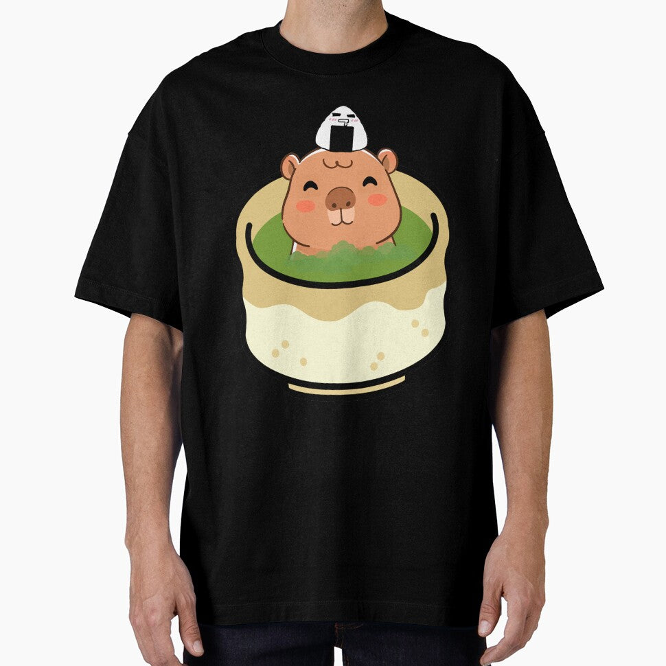 Cute Capybara Matcha Latte Bath - Kawaii Green Tea Onsen by Kanniax T-Shirts, Hoodie, Sweatshirt | BlankRebels.com (Image 1)