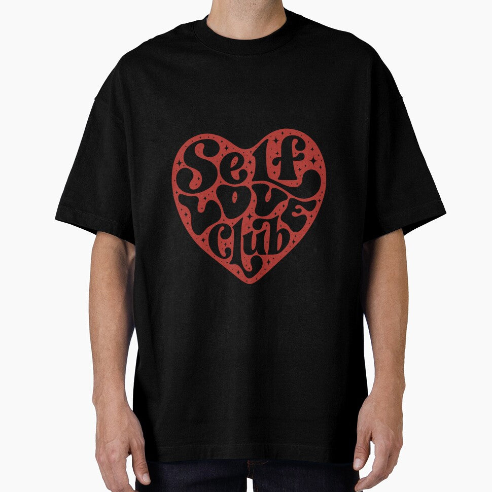 Self Love Club – Heart Shaped Typography Design by StylizerStudio T-Shirts, Hoodie, Sweatshirt | BlankRebels.com (Image 1)