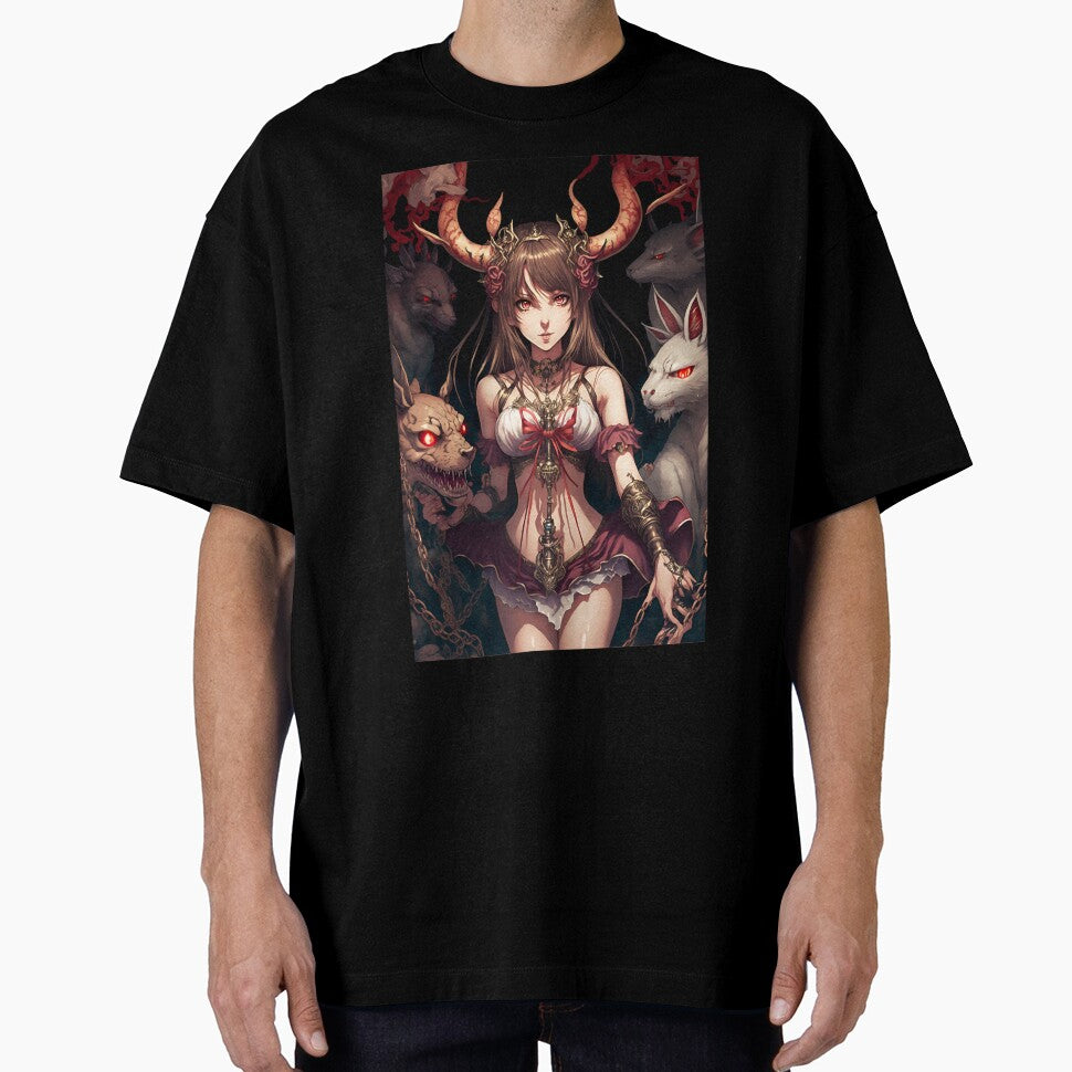 Anime Girl Demon with her devil pets by Bubblebuk