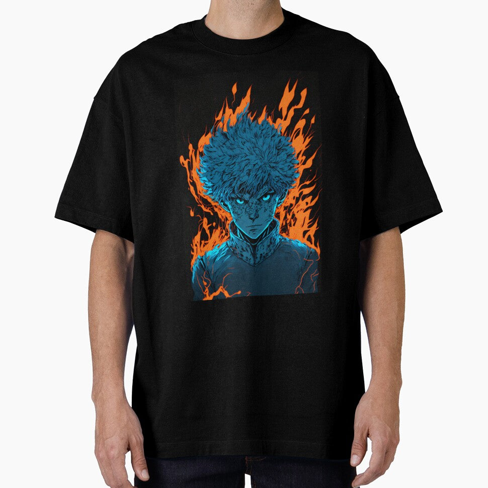 Anime Boy Blue Fire Powerup by Bubblebuk T-Shirts, Hoodie, Sweatshirt | BlankRebels.com (Image 1)