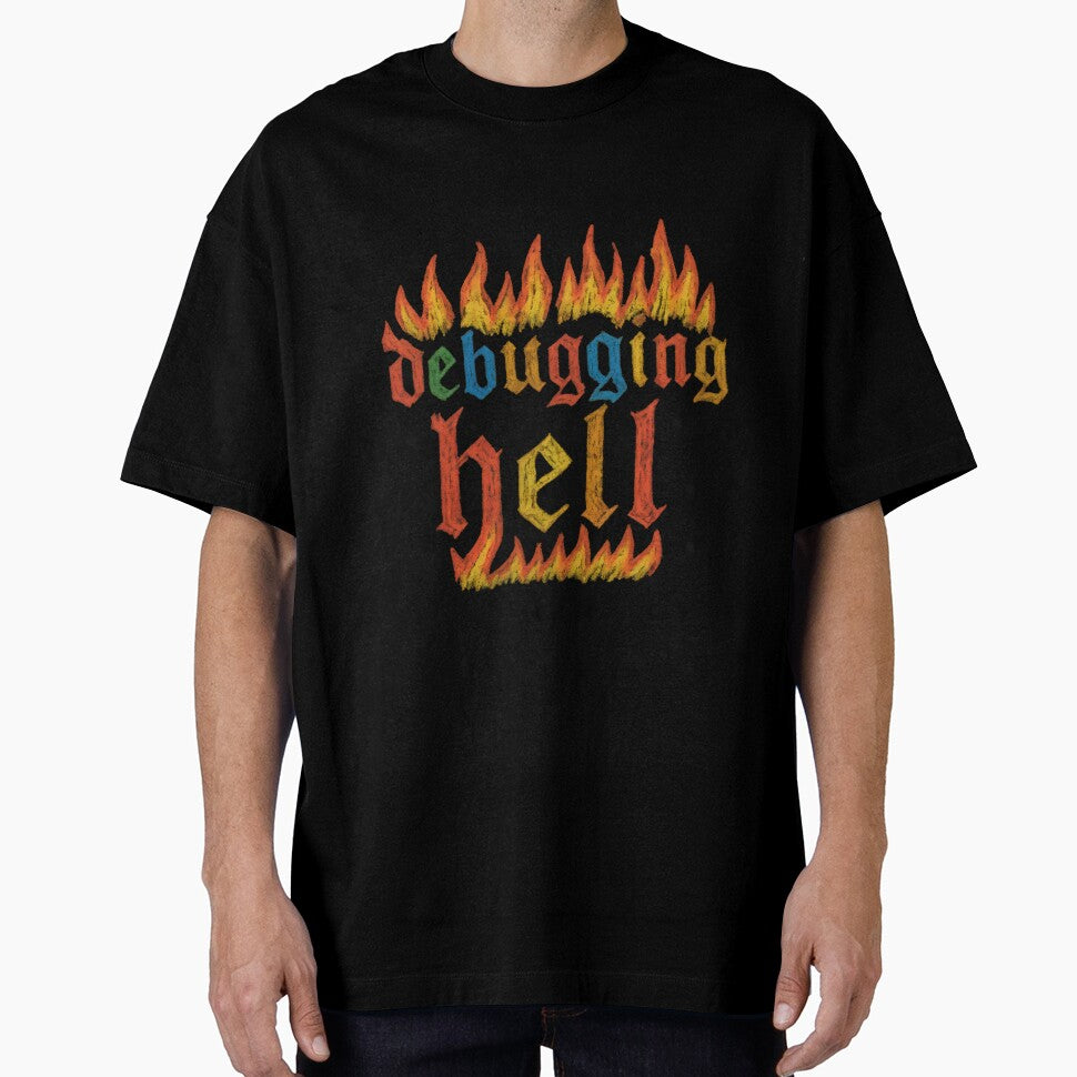 Abandon All Hope — Debugging Hell Halloween Geek Meme by Nerd Romance Café T-Shirts, Hoodie, Sweatshirt (Image 1)