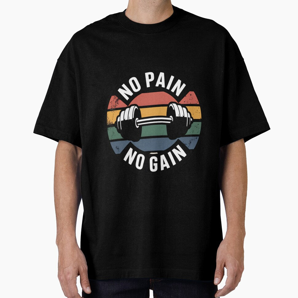 Retro Gym Badge "No Pain No Gain" Tee t-shirt by Ashley critters Hoodie, Sweatshirt | BlankRebels.com (Image 1)