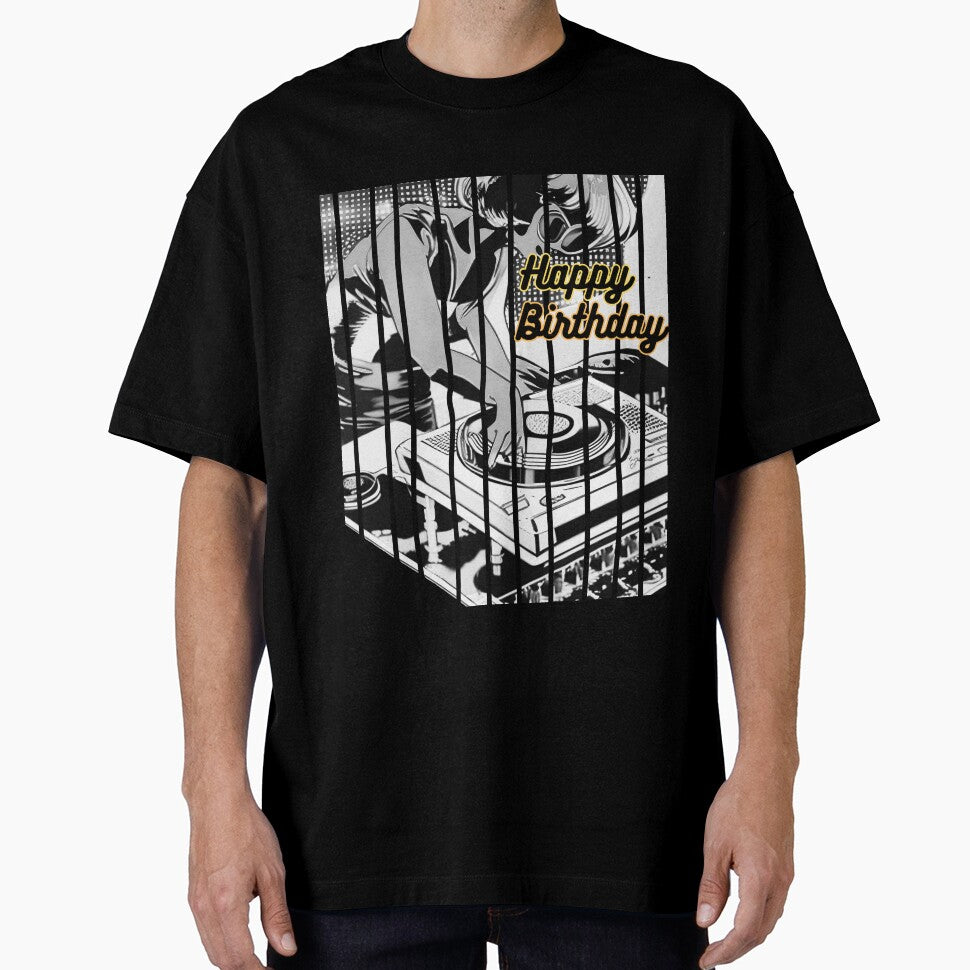 happy birthday in black and white by MacLis T-Shirts, Hoodie, Sweatshirt | BlankRebels.com (Image 1)