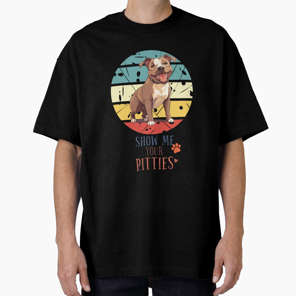 Pitbull Retro Sunset Vintage Dog Lover Cute Pet Gift Dog Paw by darunwan T-Shirts, Hoodie, Sweatshirt (Image 1)