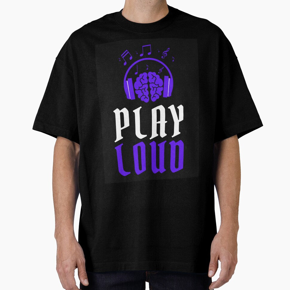 Play Loud Quote Blue Graphic by MotionWaves T-Shirts, Hoodie, Sweatshirt | BlankRebels.com (Image 1)