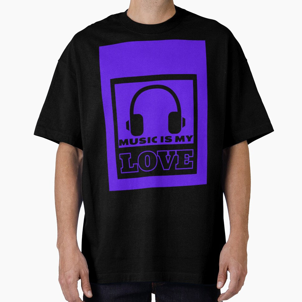 Music Is My Love Quote Blue Graphic by MotionWaves T-Shirts, Hoodie, Sweatshirt | BlankRebels.com (Image 1)