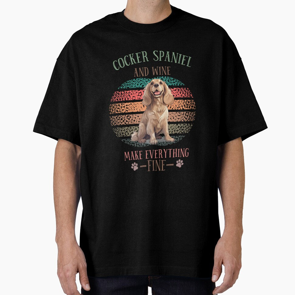 Cocker Spaniel Retro Sunset Vintage Dog Lover Cute Pet Gift Dog Paw by darunwan T-Shirts, Hoodie, Sweatshirt (Image 1)