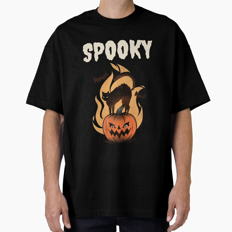 Spooky Black Cat on a Grinning Halloween Pumpkin by Mariana Piana T-Shirts, Hoodie, Sweatshirt | BlankRebels.com (Image 1)