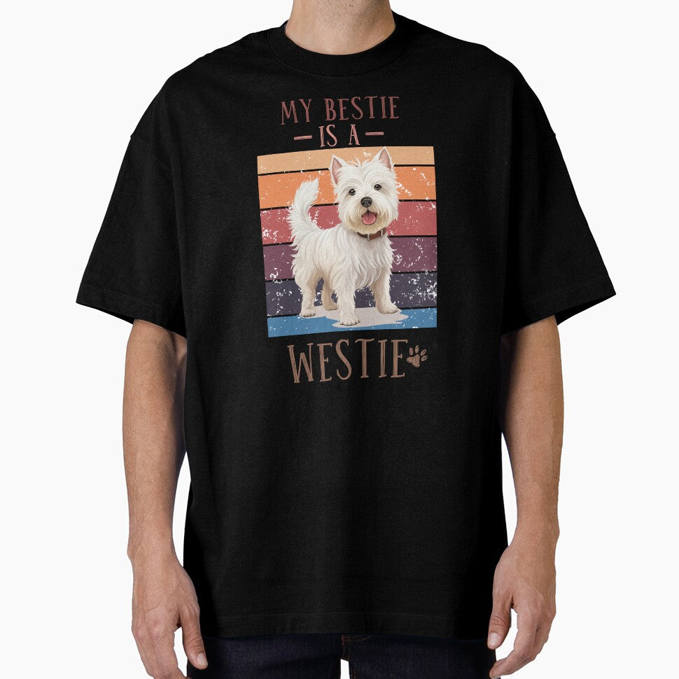 West Highland White Terrier Retro Sunset Vintage Dog Lover Cute Pet Gift by darunwan T-Shirts, Hoodie, Sweatshirt (Image 1)