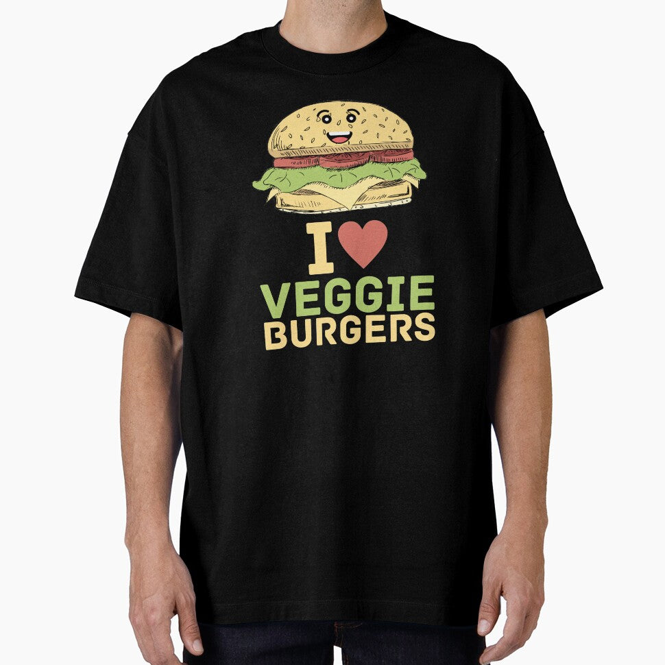 I Love Veggie Burgers Vegetarian Vegan Plant Gift by Merchking1 T-Shirts, Hoodie, Sweatshirt | BlankRebels.com (Image 1)