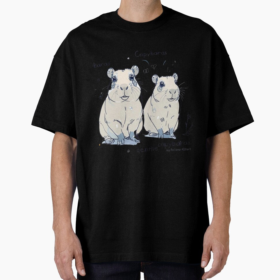 Gentle Capybaras Cute Family Art T-Shirts, Hoodie, Sweatshirt
