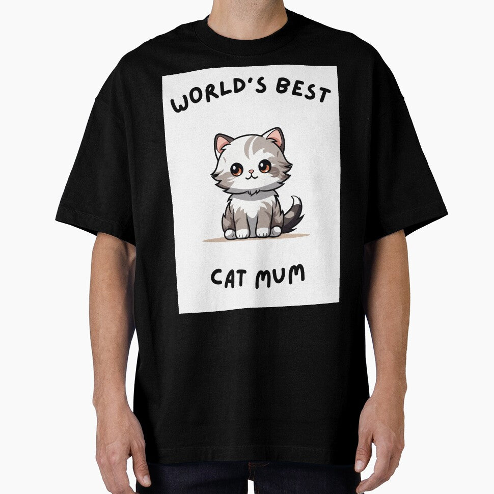 World’s Best Cat Mum – Cute Cat Mom Illustration by Nada's palette studio T-Shirts, Hoodie, Sweatshirt (Image 1)