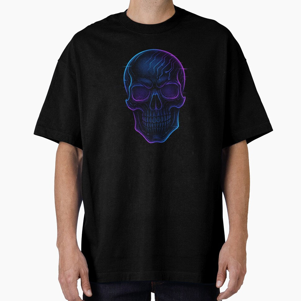 “Neon Cyber Skull – Futuristic Glitch Art” by DailyVibesCo T-Shirts, Hoodie, Sweatshirt | BlankRebels.com (Image 1)