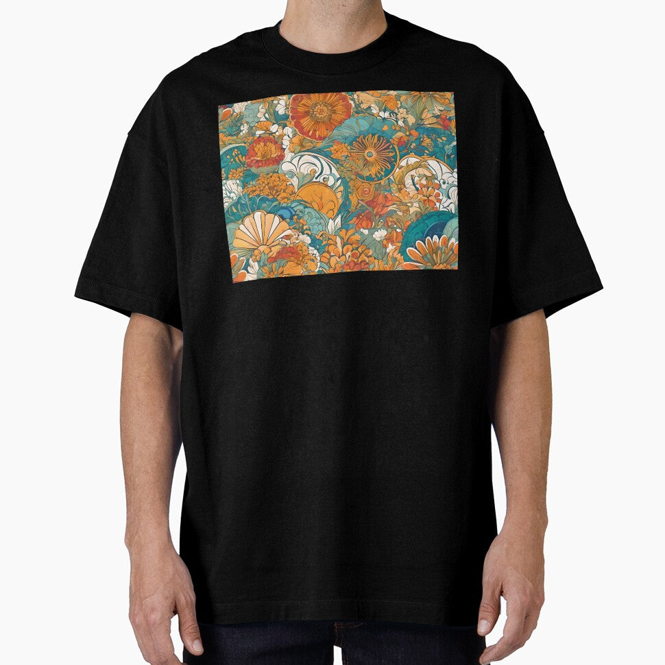 colorful flower wave art by SanchillShop