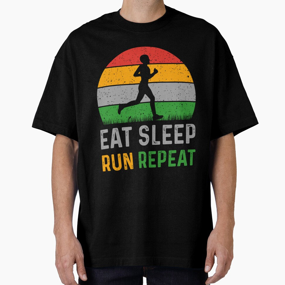 Retro Vintage Eat Sleep Run Repeat Running Funny Gif| Perfect Gift by sherricam T-Shirts, Hoodie, Sweatshirt (Image 1)