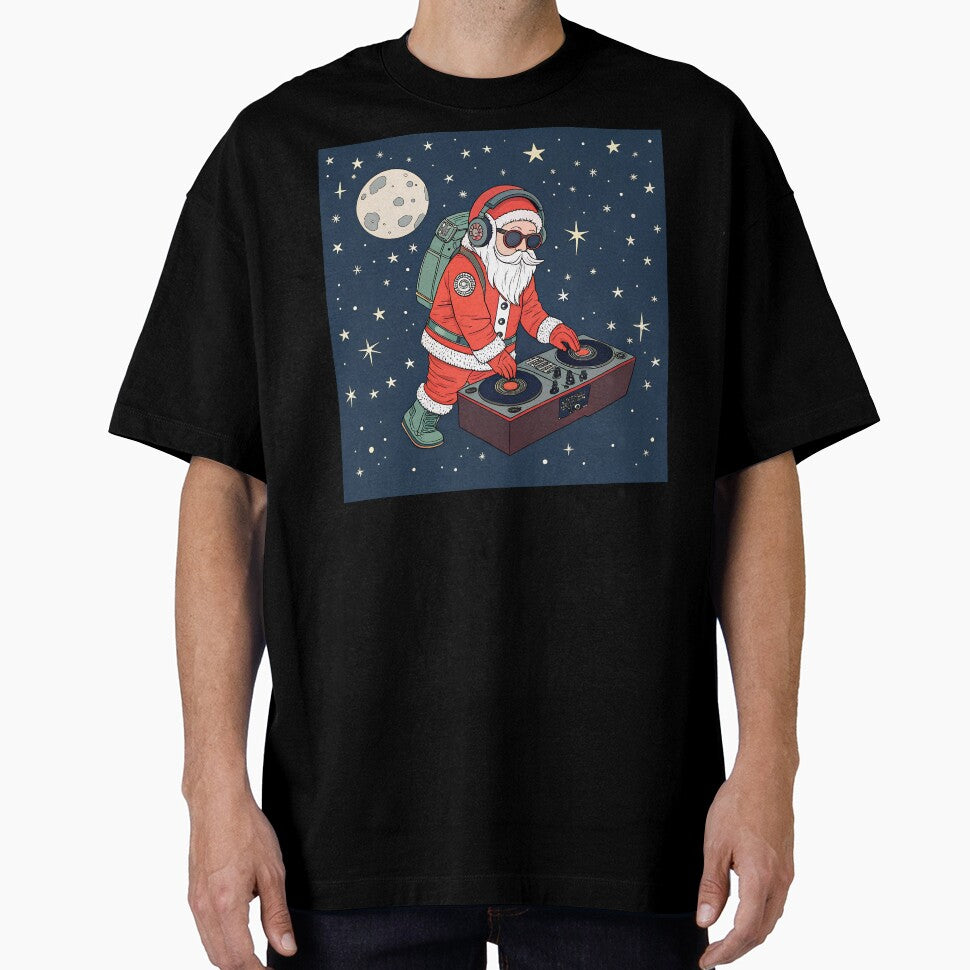 DJ Santa in open space by AhArtMe T-Shirts, Hoodie, Sweatshirt | BlankRebels.com (Image 1)