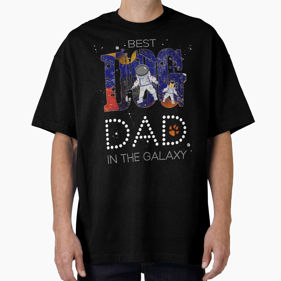 Best Dog Dad in Galaxy Funny Vintage Space Planets Astronaut by r-silver T-Shirts, Hoodie, Sweatshirt (Image 1)