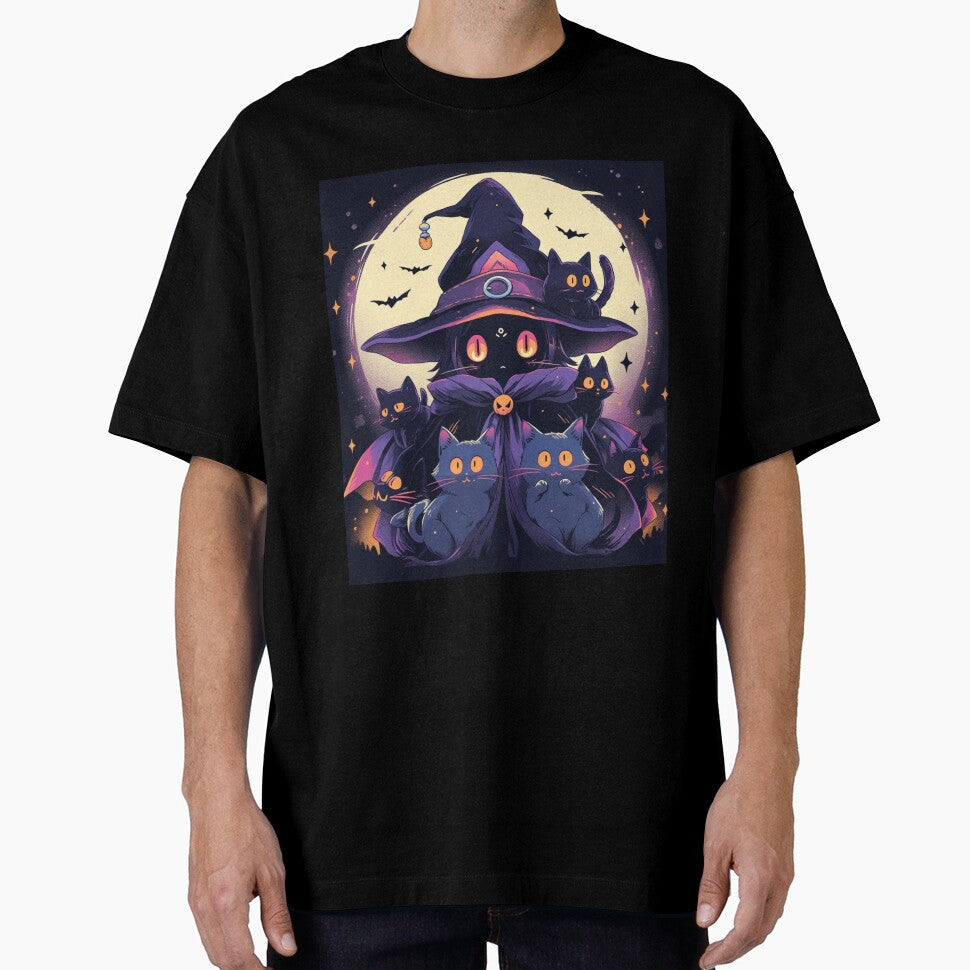 Cute Cat Wizard surround with Black Cats by Shinnrai T-Shirts, Hoodie, Sweatshirt | BlankRebels.com (Image 1)