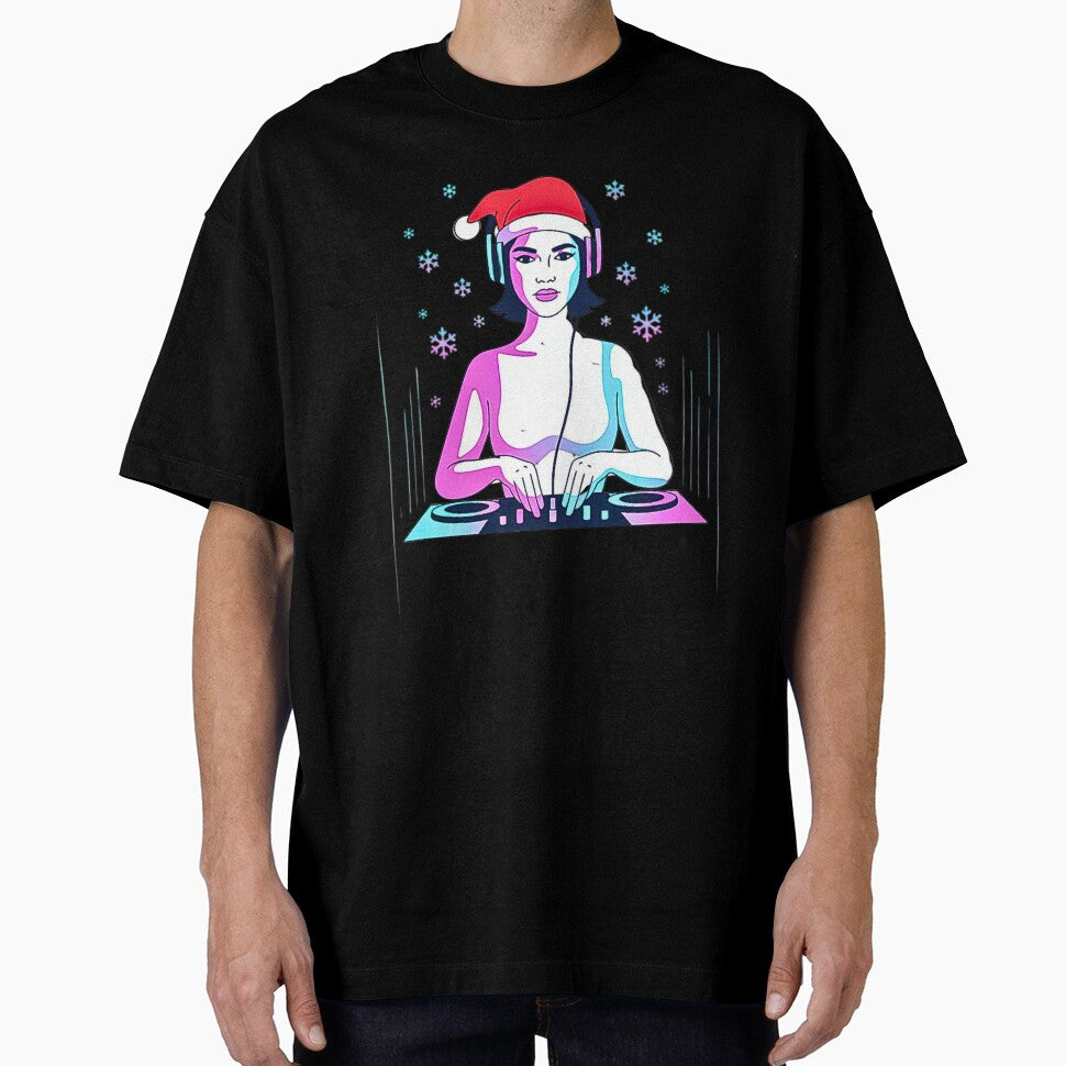 Christmas DJ Woman Neon by VibrArtco T-Shirts, Hoodie, Sweatshirt | BlankRebels.com (Image 1)