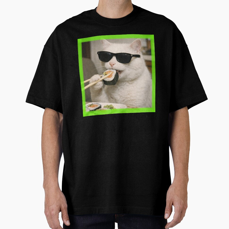 Cat Eating Sushi by AIEverything T-Shirts, Hoodie, Sweatshirt | BlankRebels.com (Image 1)