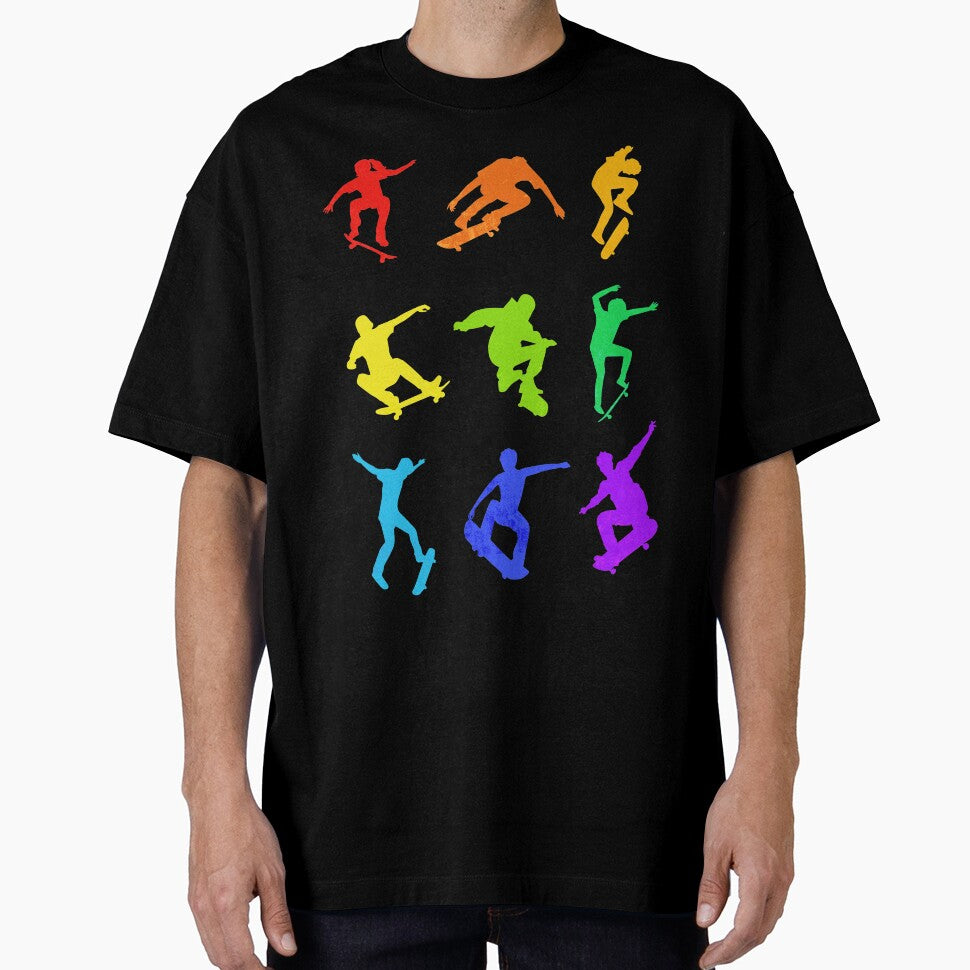 Skateboarding Retro Multicolor Art by AlysaWithArt T-Shirts, Hoodie, Sweatshirt | BlankRebels.com (Image 1)
