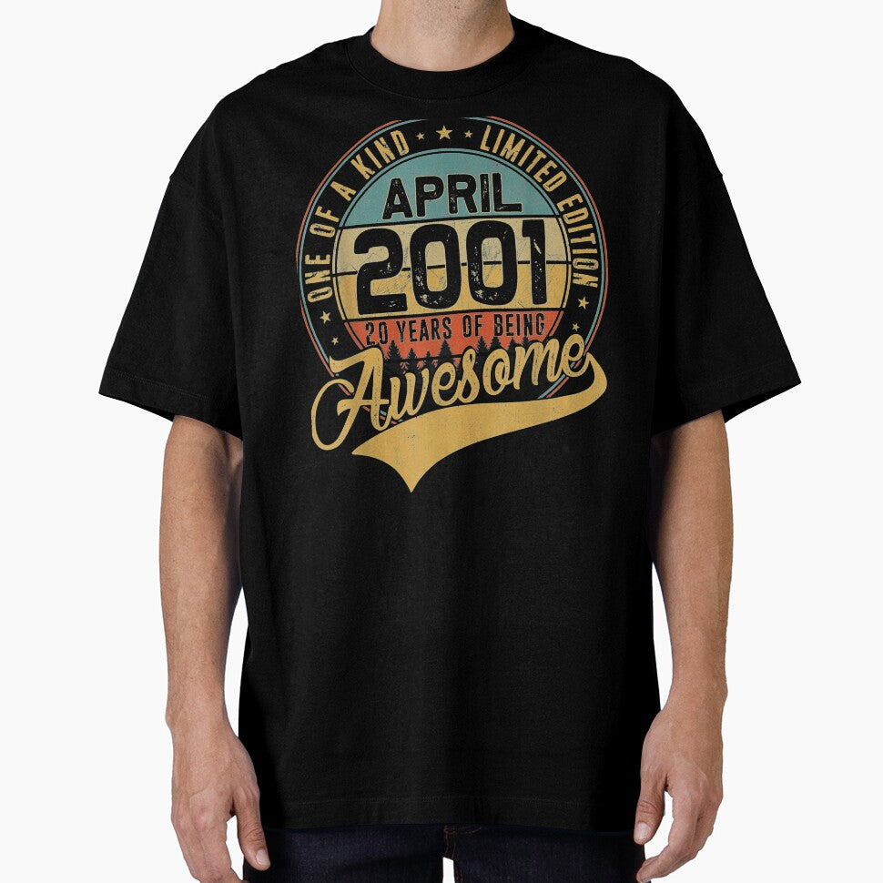 20th Birthday Gift Retro April 2001 20 Yrs Old 20th Bday by ADAMANDREWSAU T-Shirts, Hoodie, Sweatshirt (Image 1)