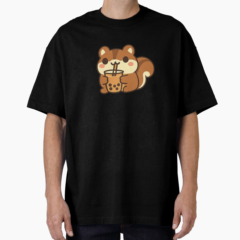 Cute Squirrel Drinking Matcha – Kawaii Green Tea Lover Cartoon Design by Ach&Koor T-Shirts, Hoodie, Sweatshirt (Image 1)