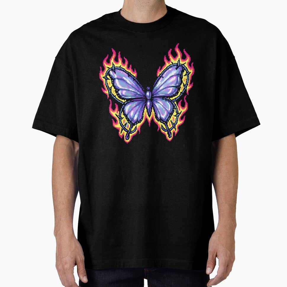Pixel Chrome Butterfly – Y2K Retro Futurism by AwesomeBeyondLimits T-Shirts, Hoodie, Sweatshirt | BlankRebels.com (Image 1)