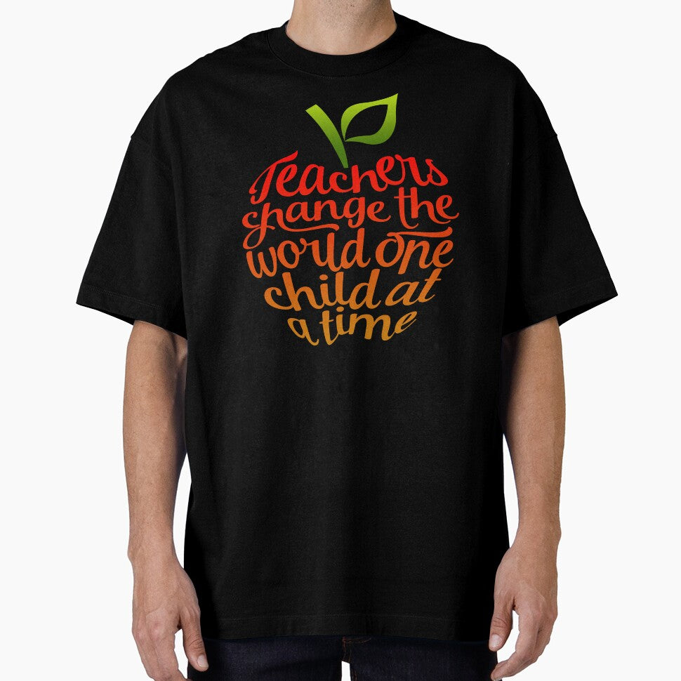 Teachers Change The World One Child At A Time by UnknownArtistt T-Shirts, Hoodie, Sweatshirt | BlankRebels.com (Image 1)