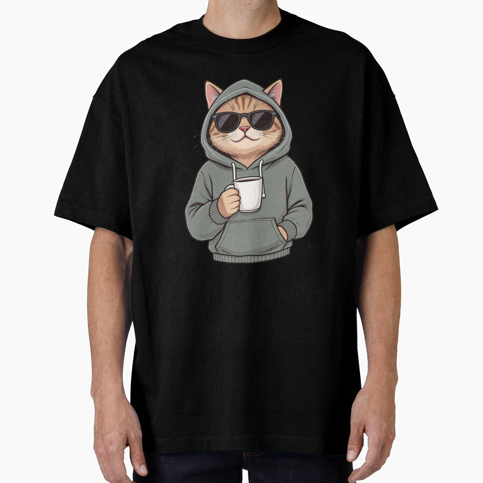 Coffee Break Cat – Relaxed Morning Hoodie Cartoon by ColorSplash123 T-Shirts, Sweatshirt | BlankRebels.com (Image 1)